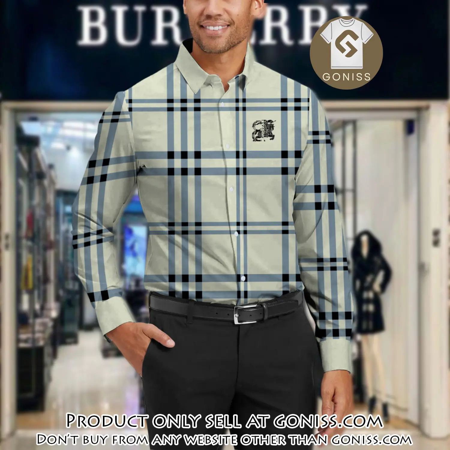 Burberry long sleeves button down shirt for elegant men lsb1013 gn1003956